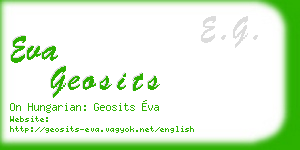 eva geosits business card